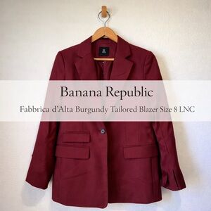 Banana Republic Fabbrica d’Alta Burgundy Tailored Blazer Size 8 LNC